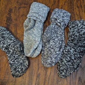 Cozy Womens Marled Thermal Socks - Gray Mix